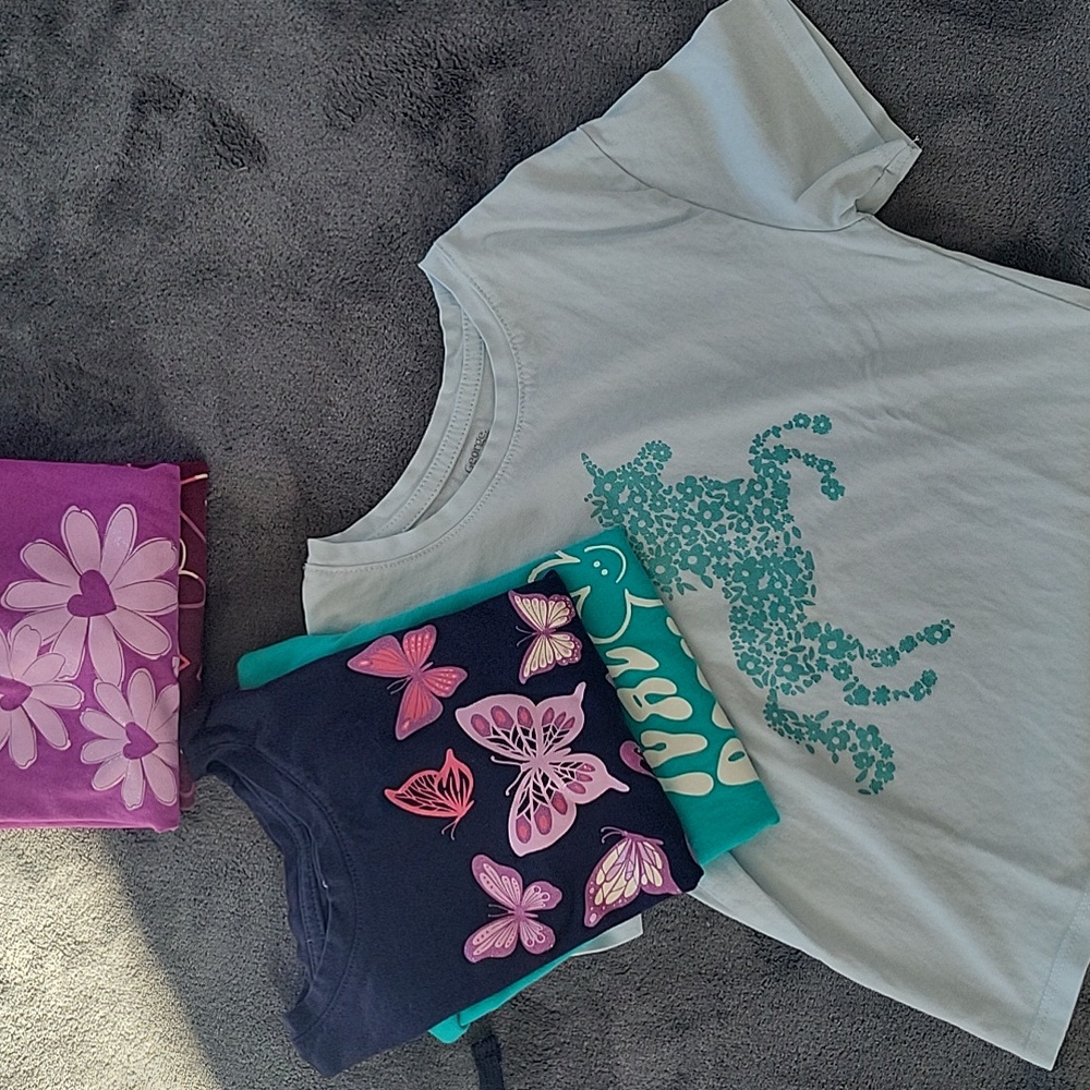 🩷3/20$  Girl Lot Tee Shirt : 6 Y ( Long Sleeves + Short Sleeves)
